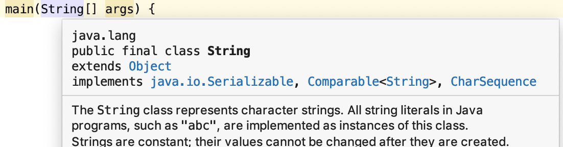 Javadoc of class String